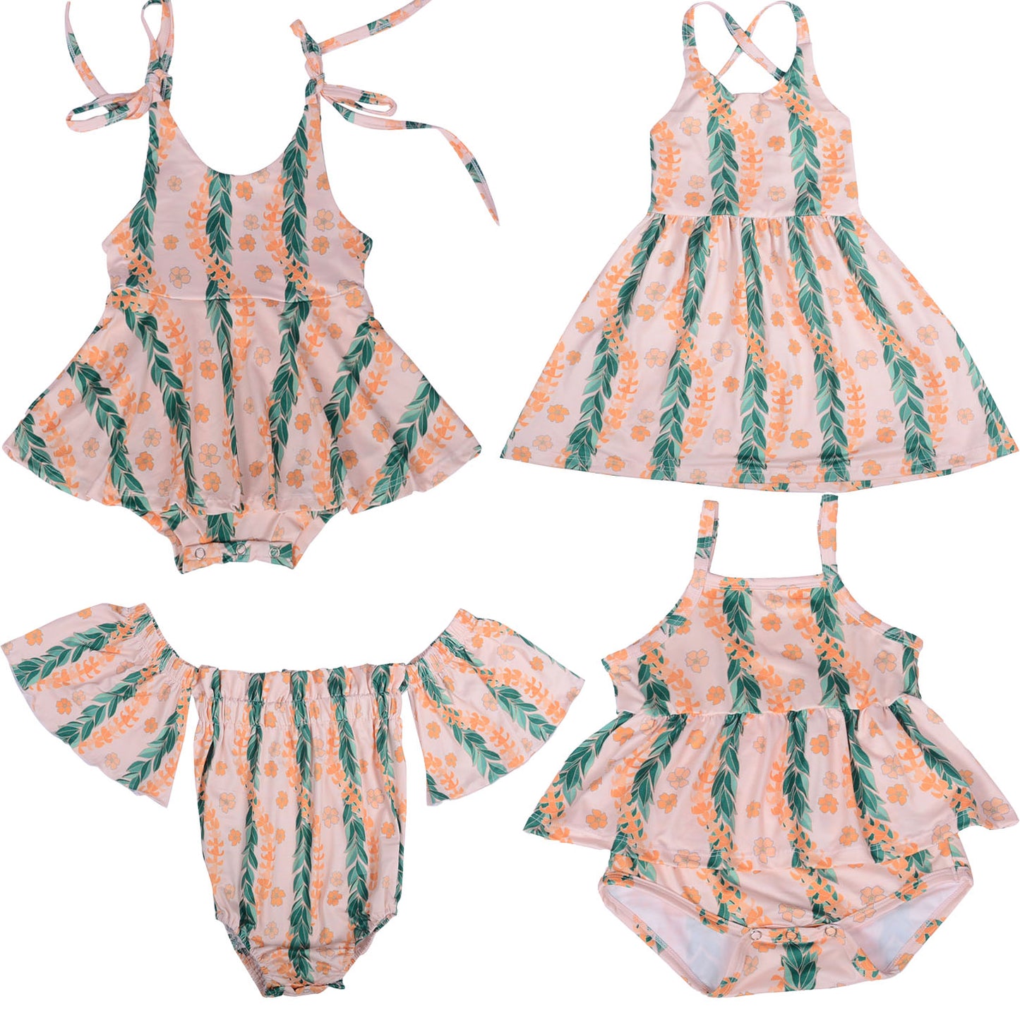 Ga-14 Baby Summer Frenulum Tollder Peplum Leo Girls Printed Rope Bubble Baby Adjustable Buckle Shoulder Strap Skirt Hem Romper
