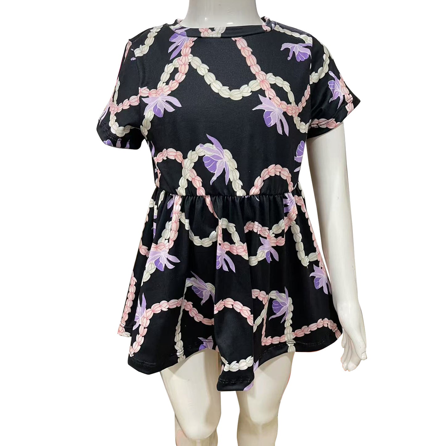 Cd-5-1 Autumn Girl Dresses Customized 95%Cotton Baby Toddler Short Sleeve Dress Wholesale Factory Print for Girls Dress