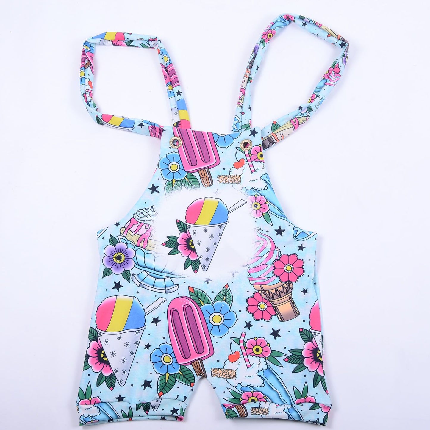 Wholesale sling Baby Toddler ice cream Pattern Girls Leo Baby Girls Romper
