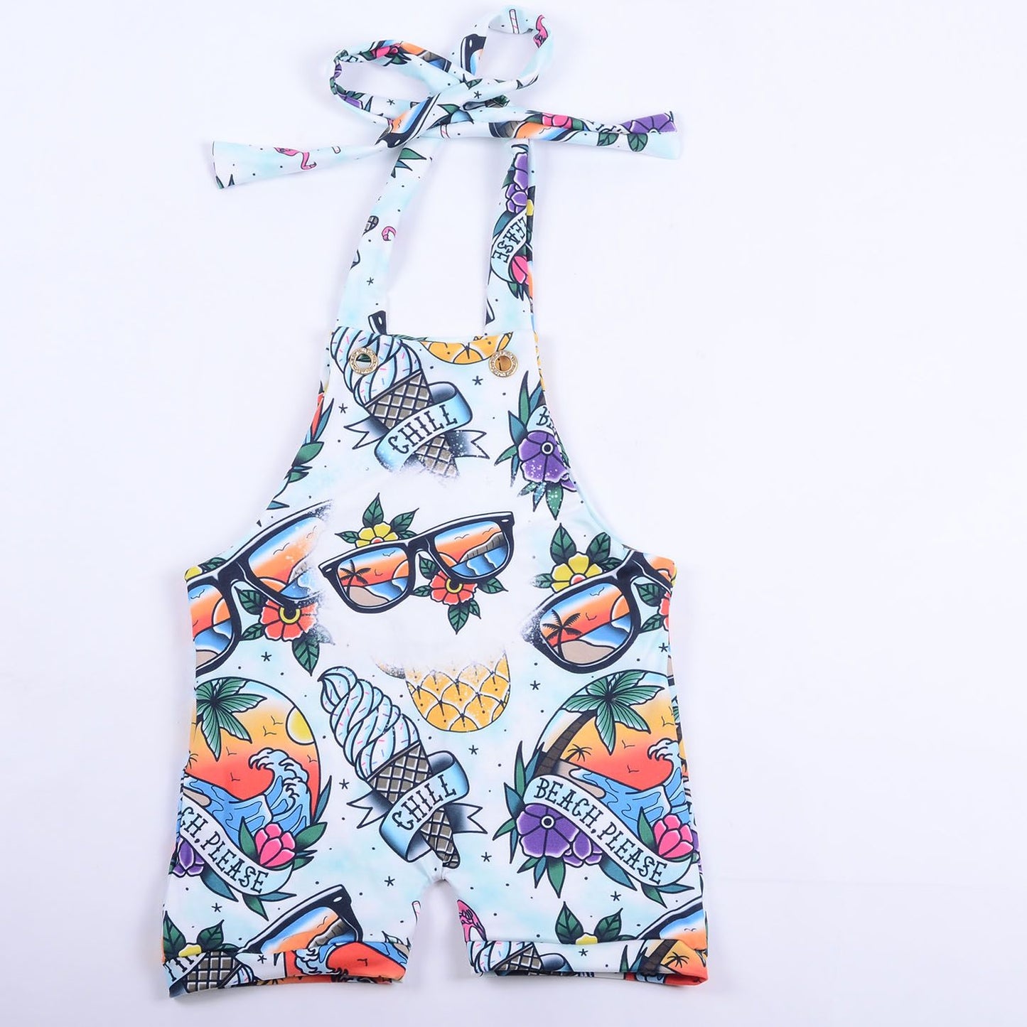 Wholesale sling Baby Toddler glasses Pattern Girls Leo Baby Girls Romper