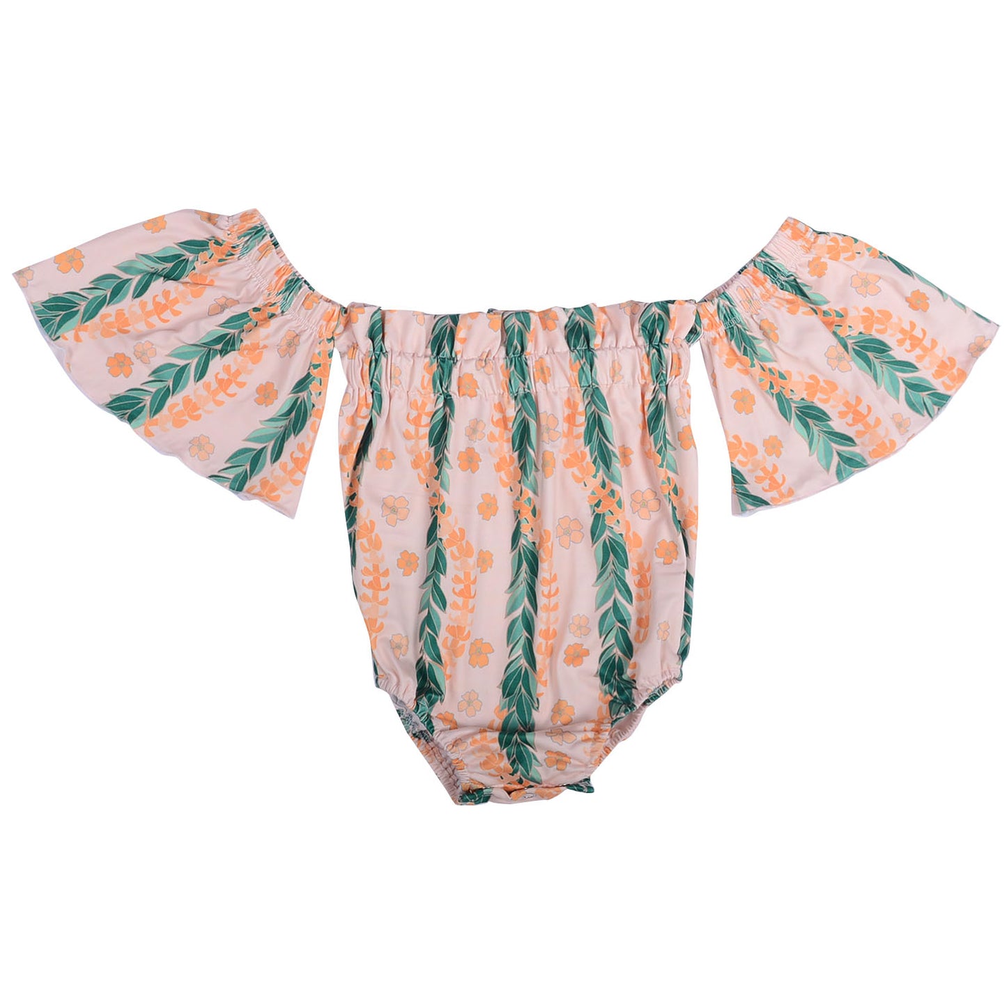 GA-12 OEM/ODM Summer Baby Romper Adjustable Straps Printed Leo Peplum with Rope Bubble RIB Cotton Knitted Toller for Girls