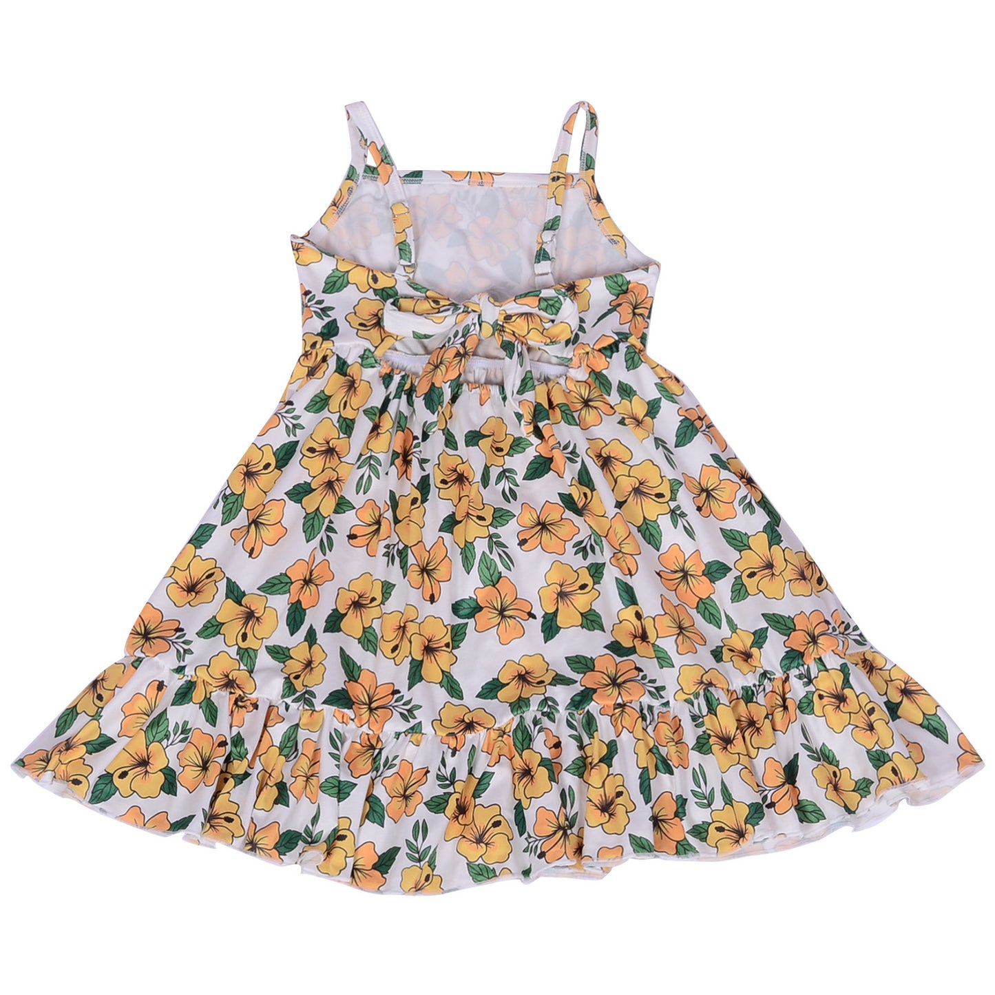 Cd-3-1 Wholesale Custom Girls Dress with Ruffle and Adjustable Shoulder Strap Back Bow Baby & Toddler Dress