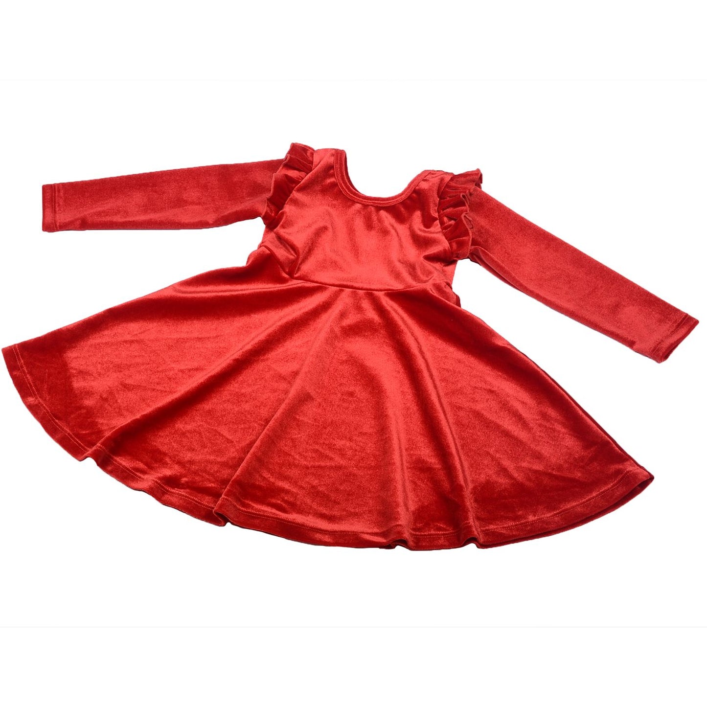 Wholesale ruffle overall girls velvet Dress Custom Pattern Fall Girl Dresses Baby Toddler Petal Sleeve Girl Twirl velvet Dress