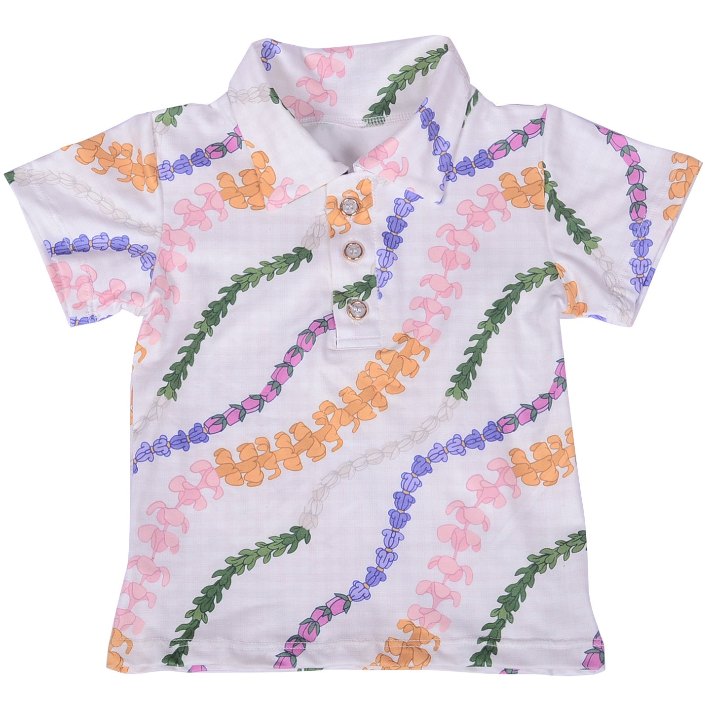 Db-2-1 Custom Collar Top Children Tracksuits Pullover Soft Button up Collar Short Sleeved Girl's Shirt