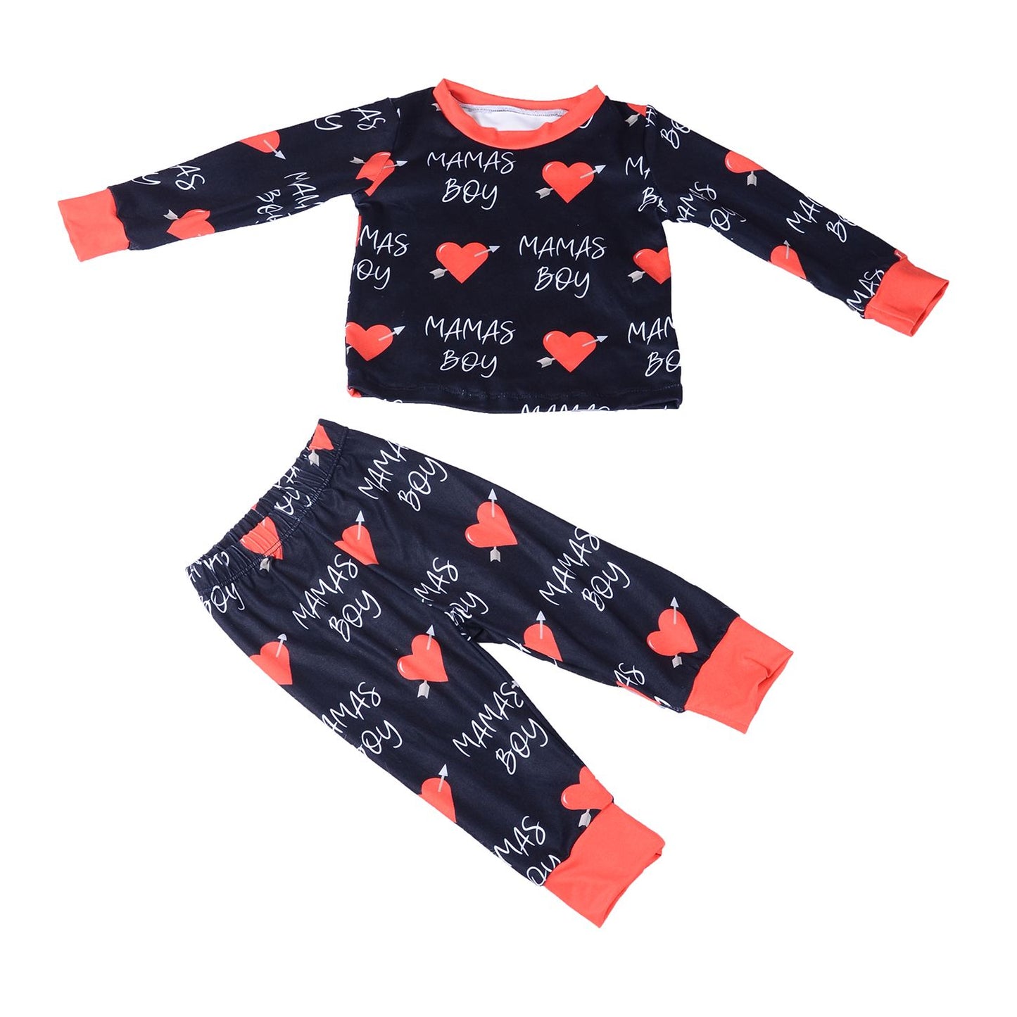 Wholesale Valentine's Day kiss Family mom and me pajamas outfit Children sublimation pajamas Children Set