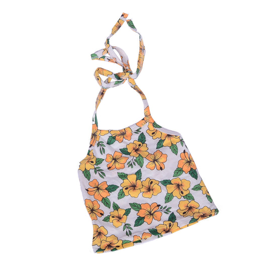 Da-3 Wholesale 230g Flower Sublimation Kids Halter Crop Top Strap Shirts Tie Bow Baby Girl Backless Halter Tops