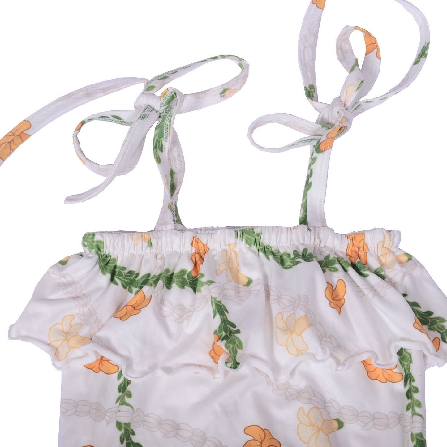 Ga-16 Stock Baby Girls Printed Pure Cotton Leo Baby Tube Top Girls Romper Hawaii Double Layered Lace Girls Romper