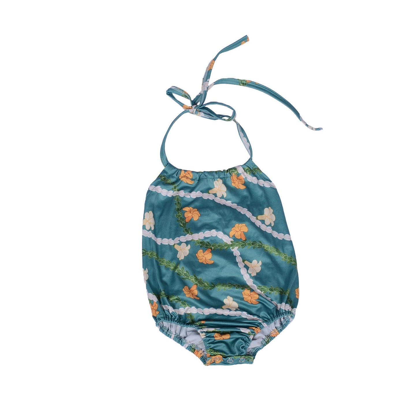 Ga-7 Stock Baby Summer Frenulum Tollder Hawaii Romper Girls Printed Rope Bubble Pure Cotton Leo Baby Adjustable Straps Romper