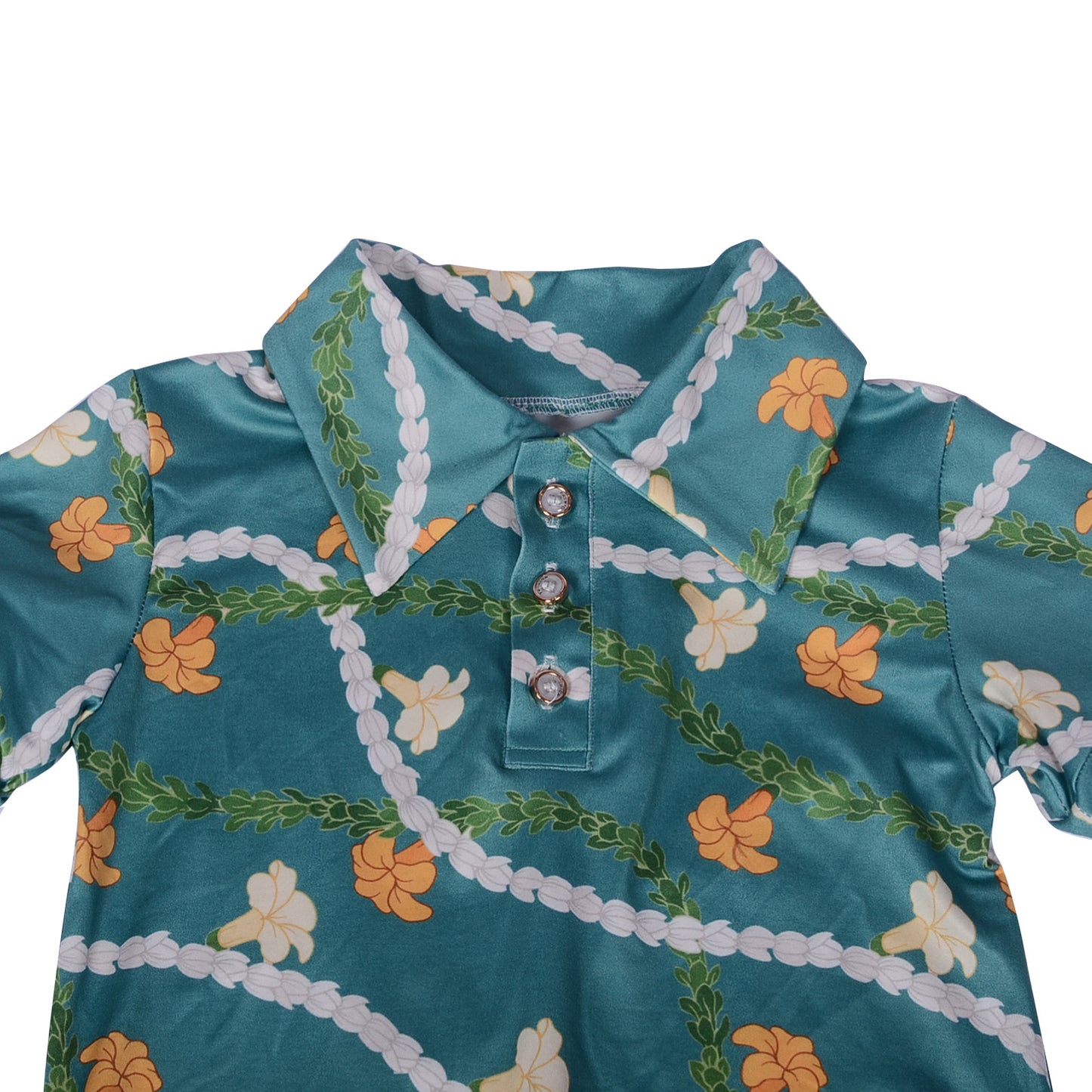 Gd-2-2 Factory Customization LOGO Short Sleeve Baby Rompers Girl Boys Neck Button Romper Printing Snaps Baby Boys Collard Onesie