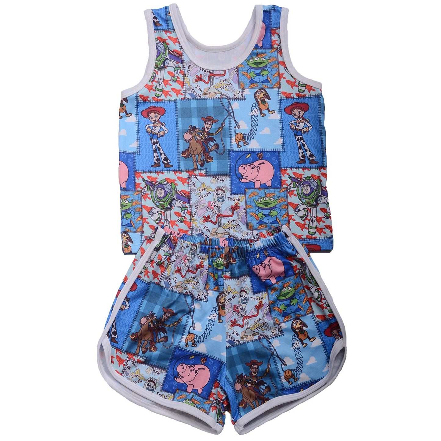 Factory Customization Wholesale baby suit printed Vest strap suit Girls and boys suit Vest loose and shorts set