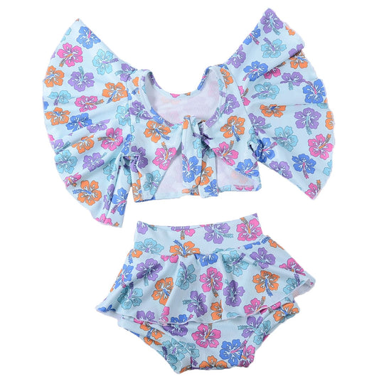 Factory wholesale hot sale girl shorts Sling suit Girls' Ruffle suit Leisure baby girls' clothing sets